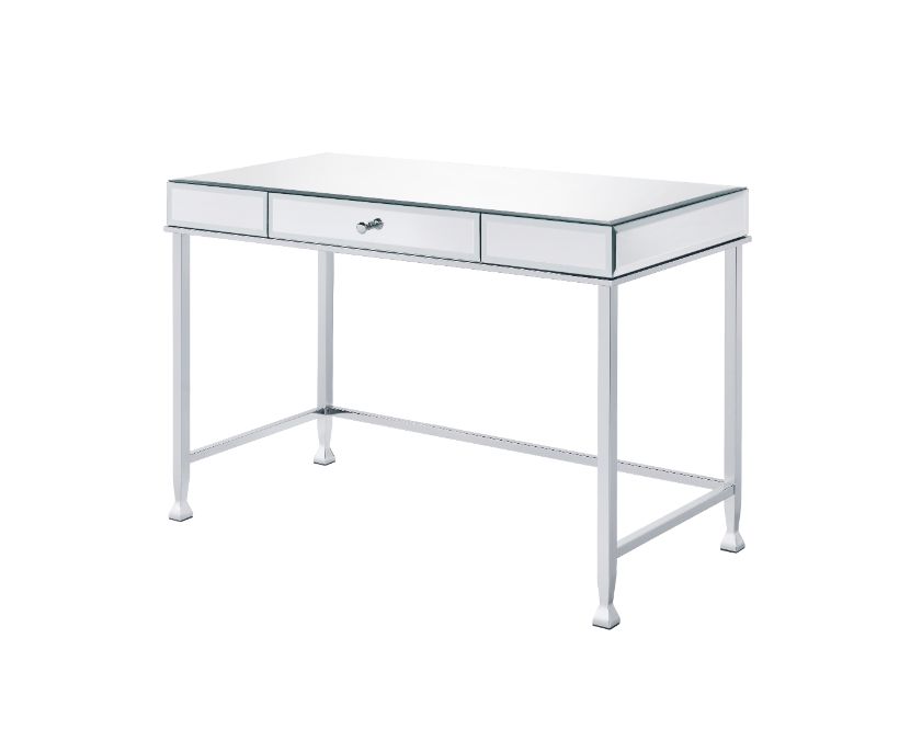 Canine Mirrored And Chrome Finish Writing Desk