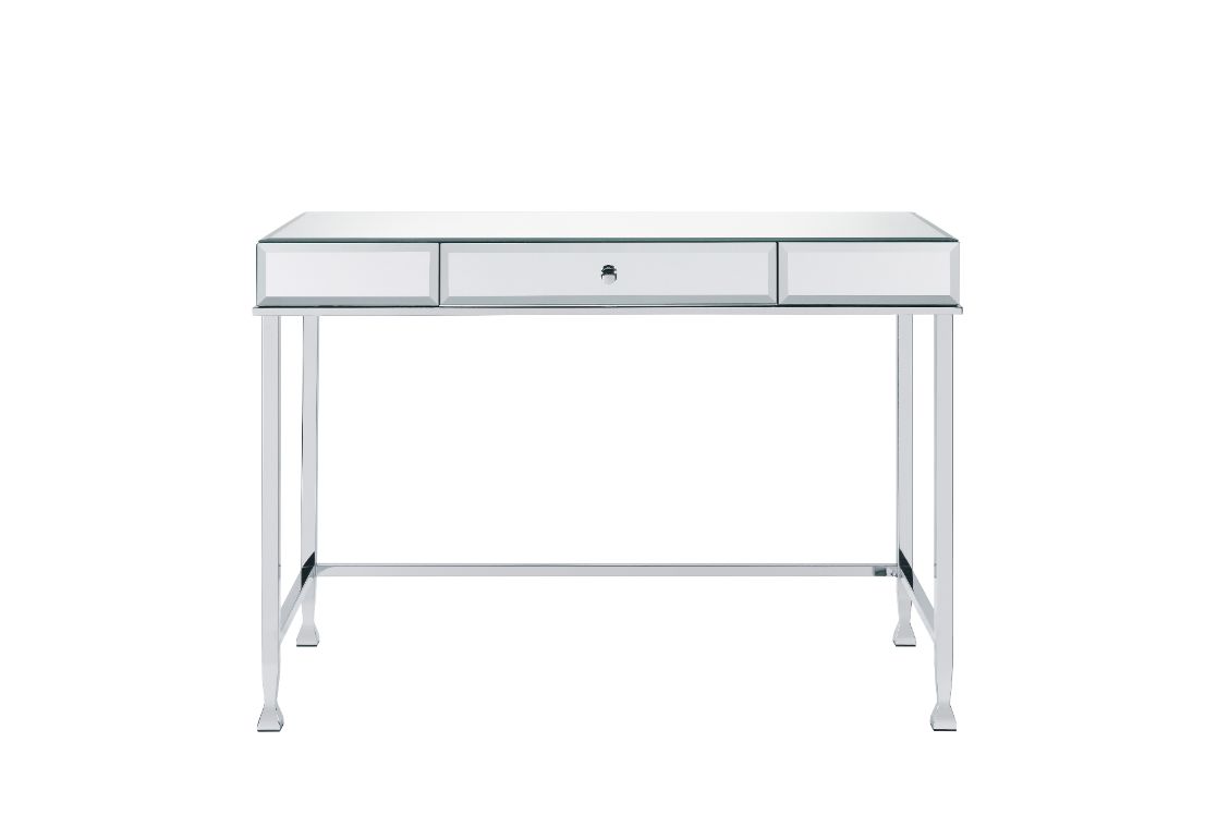 Canine Mirrored And Chrome Finish Writing Desk