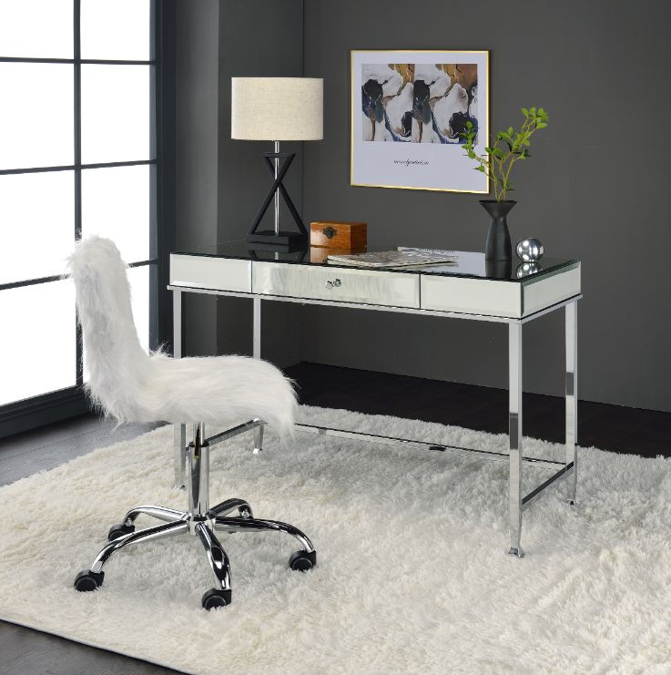 Canine Mirrored And Chrome Finish Writing Desk