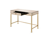 Canine Smoky Mirrored And Champagne Finish Writing Desk