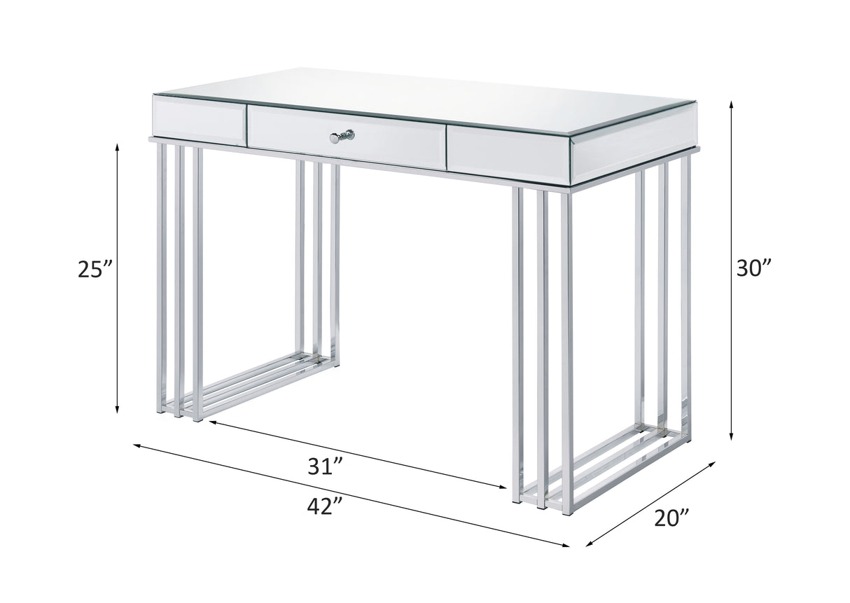 Critter Mirrored And Chrome Finish Writing Desk