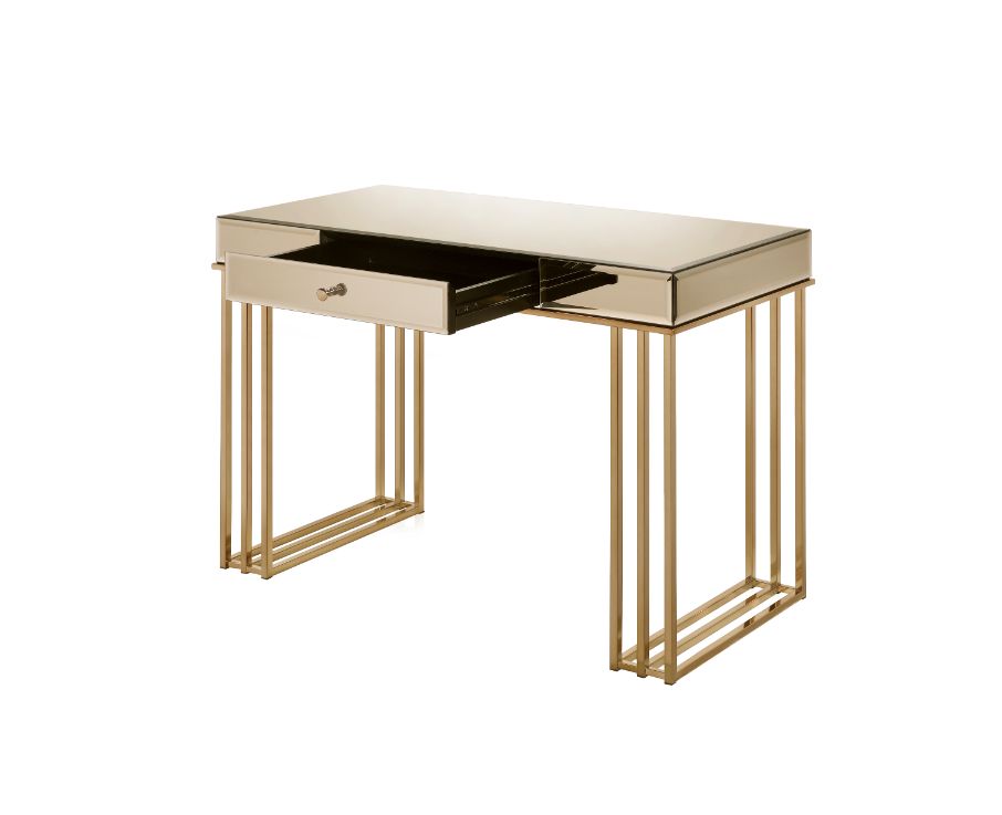 Critter Smoky Mirrored And Champagne Finish Writing Desk