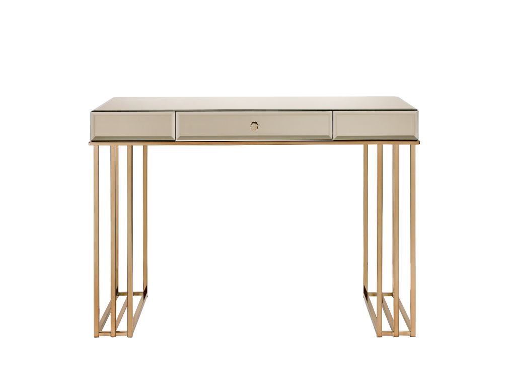 Critter Smoky Mirrored And Champagne Finish Writing Desk