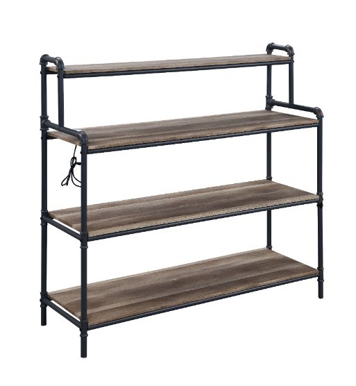 Cordelia Led, Antique Oak, Sandy Black & Dark Bronze Finish Bookshelf