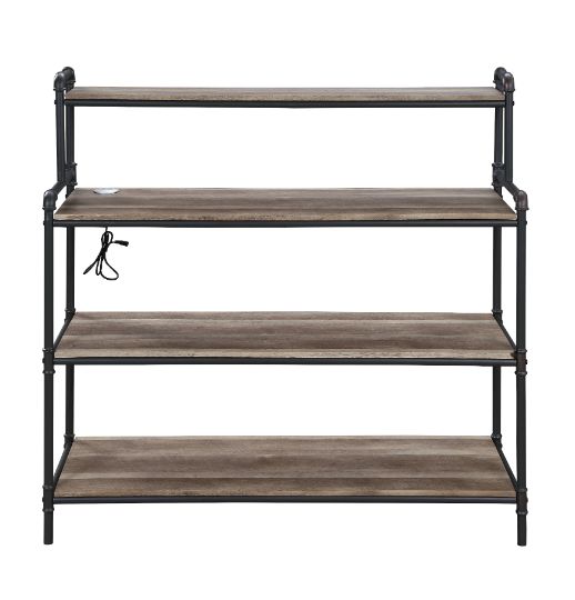 Cordelia Led, Antique Oak, Sandy Black & Dark Bronze Finish Bookshelf