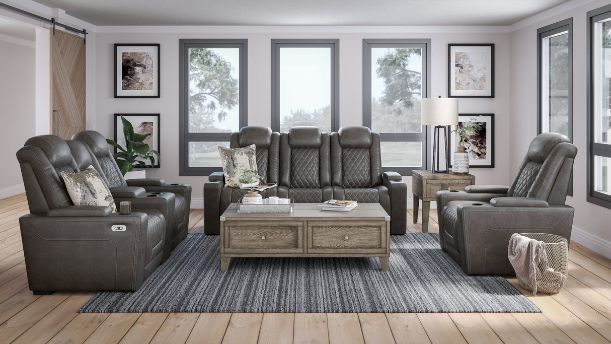 HyllMont Power Reclining Sofa, Loveseat and Recliner