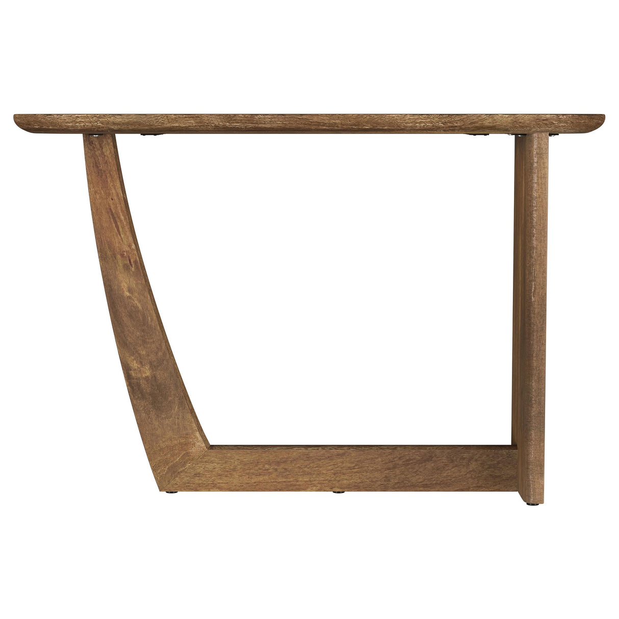 Fletcher Oval Solid Mango Wood Entryway Console Table Brown