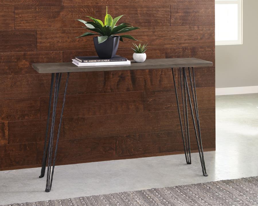 Neville Rectangular Console Table Concrete And Black