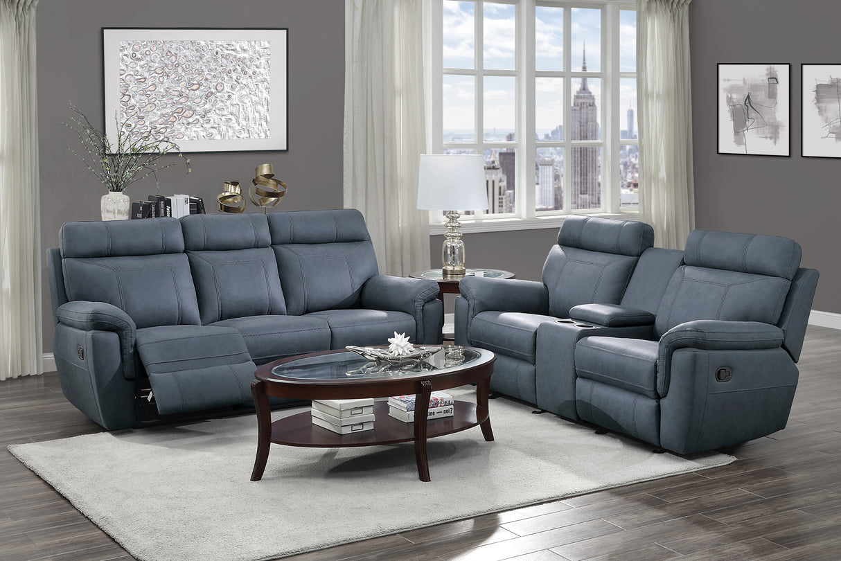 Clifton Double Reclining Sofa With Center Drop-Down Cup Holders