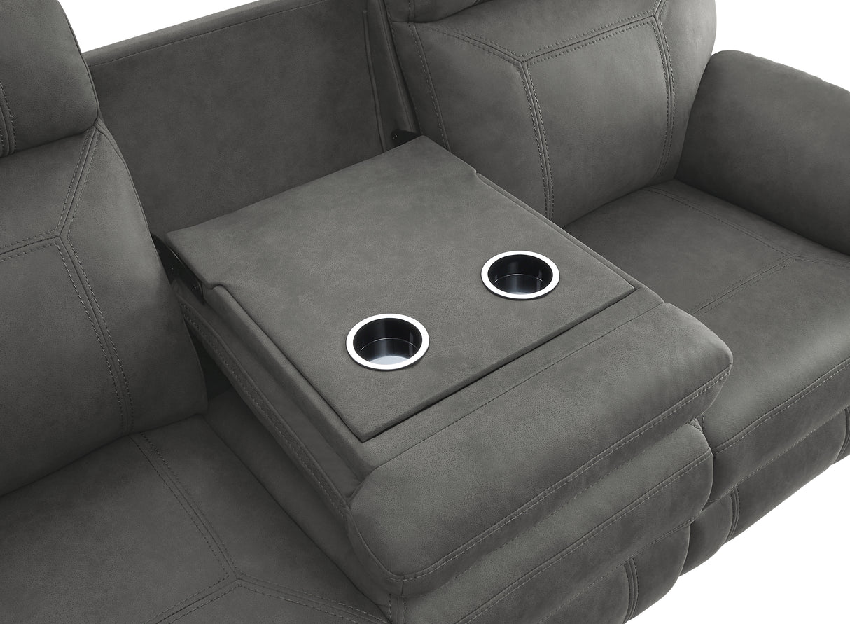 Clifton Double Reclining Sofa With Center Drop-Down Cup Holders