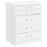 Danbury White High Gloss 3-Drawer Makeup Vanity & Stool Set