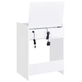 Danbury White High Gloss 3-Drawer Makeup Vanity & Stool Set