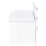 Danbury White High Gloss 3-Drawer Makeup Vanity & Stool Set