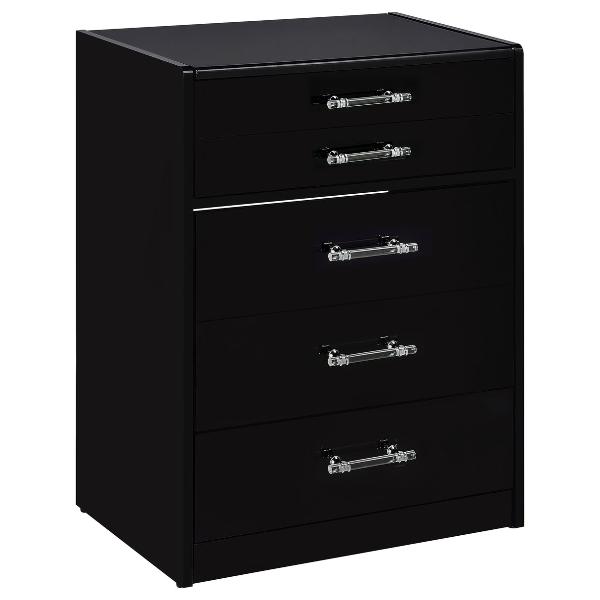 Danbury Black High Gloss 3-Drawer Makeup Vanity & Stool Set