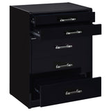 Danbury Black High Gloss 3-Drawer Makeup Vanity & Stool Set