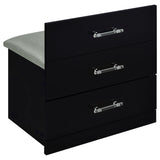 Danbury Black High Gloss 3-Drawer Makeup Vanity & Stool Set