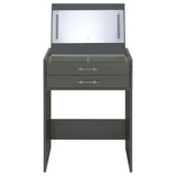 Danbury Grey High Gloss 3-Drawer Makeup Vanity & Stool Set