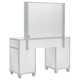 Allora Metallic Silver 9-Drawer Vanity Set With Lighting