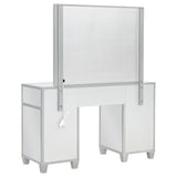 Allora Metallic Silver 9-Drawer Vanity Set With Lighting