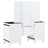 Talei White 6-Drawer Vanity Set With Lighting Black And