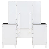 Talei White 6-Drawer Vanity Set With Lighting Black And