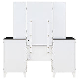 Talei White 6-Drawer Vanity Set With Lighting Black And