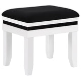 Talei White 6-Drawer Vanity Set With Lighting Black And