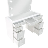 Regina White Makeup Vanity Table Set With Lighting