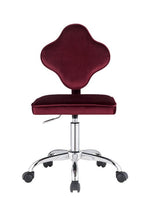 Clover Red Velvet Office Chair