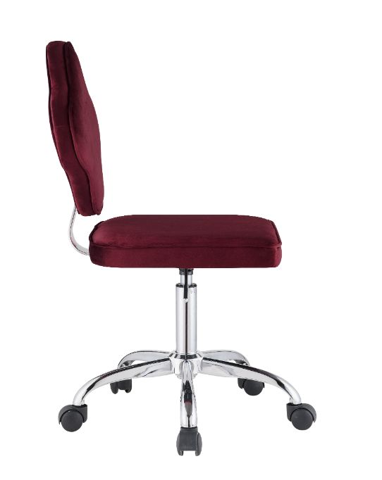 Clover Red Velvet Office Chair