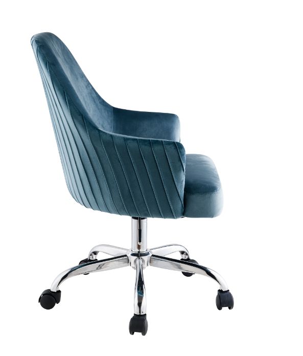 Office chair blue online velvet