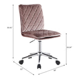 Aestris Pink Velvet Office Chair