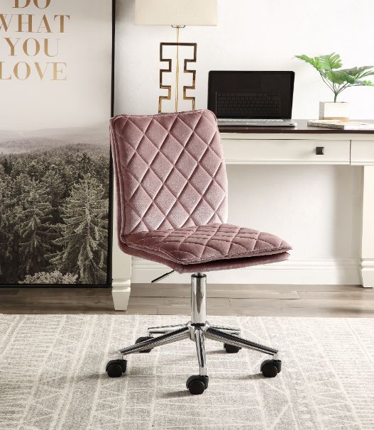 Aestris Pink Velvet Office Chair