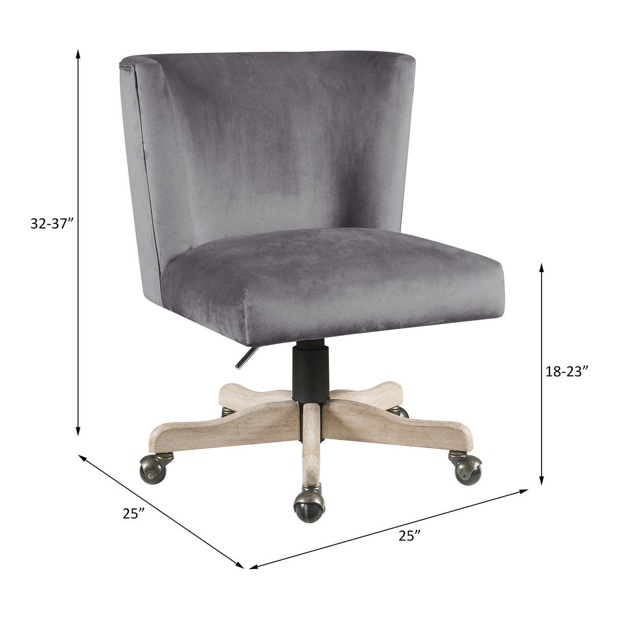 Cliasca Gray Velvet Office Chair