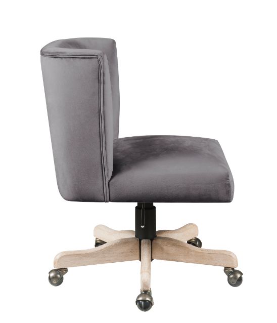 Cliasca Gray Velvet Office Chair