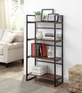 Taurus Rustic Oak & Black Finish Bookshelf