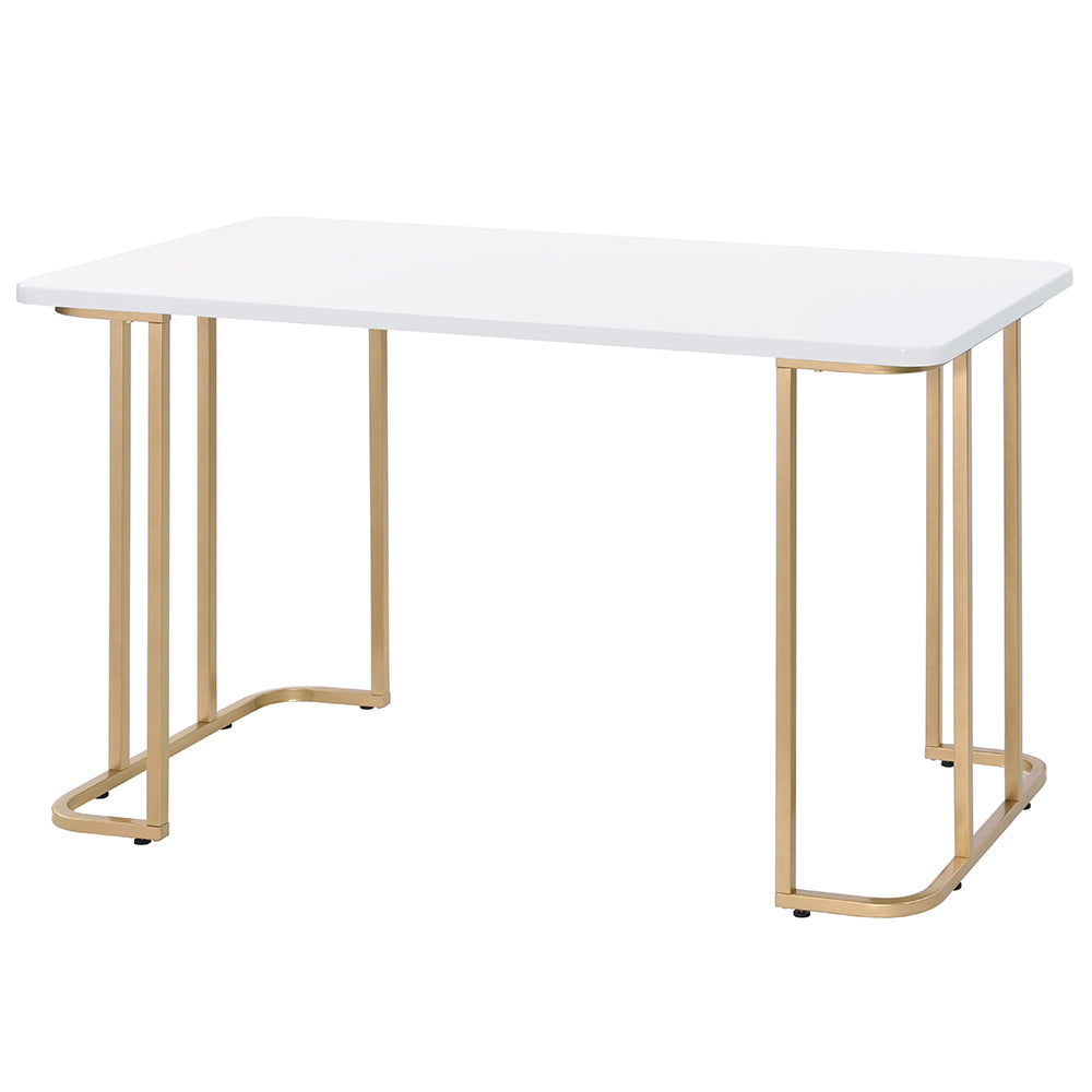 Estie White & Gold Finish Writing Desk