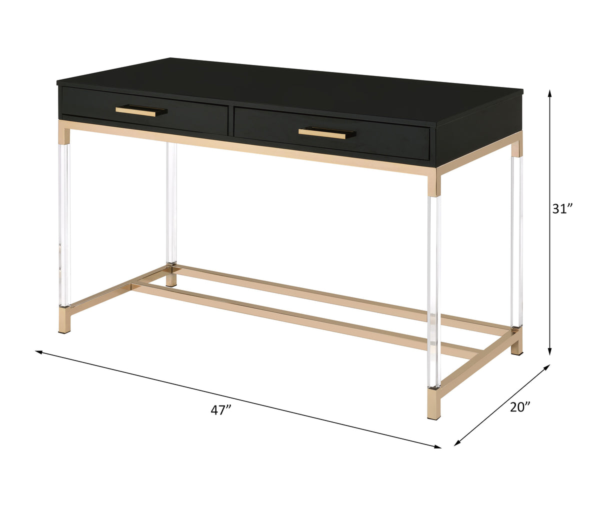 Adiel Black & Gold Finish Desk