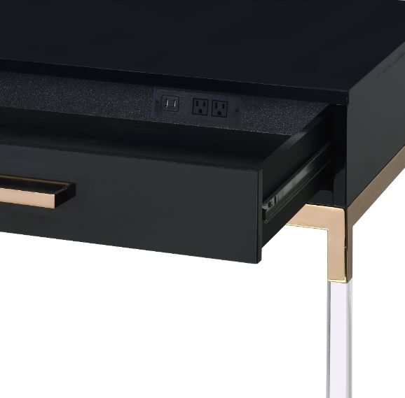 Adiel Black & Gold Finish Desk