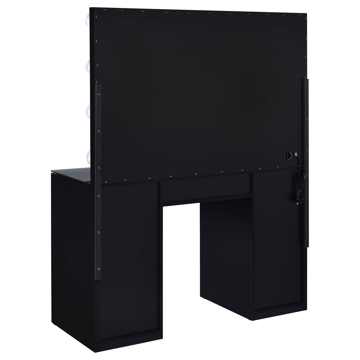 Acena Black High Gloss 7-Drawer Vanity Set With Lighting