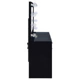 Acena Black High Gloss 7-Drawer Vanity Set With Lighting