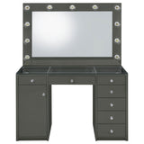 Acena Grey High Gloss 7-Drawer Vanity Set With Lighting