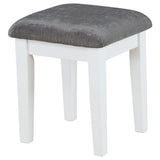 Elijah White Vanity Set With Lighting & Stool And Dark Grey