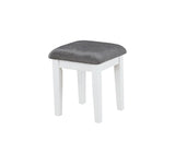 Elijah White Vanity Set With Lighting & Stool And Dark Grey