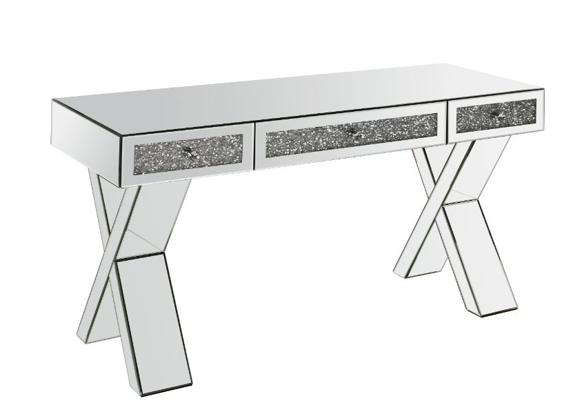 Noralie Mirrored & Faux Diamonds Writing Desk