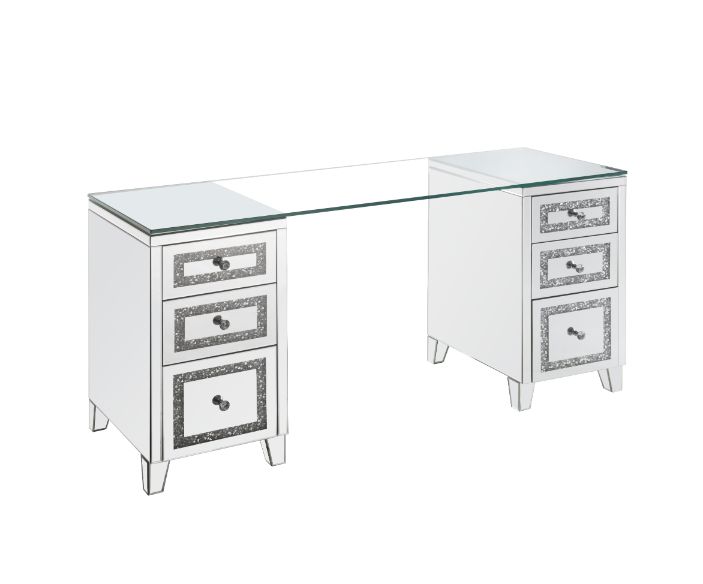 Noralie Mirrored & Faux Diamonds Writing Desk