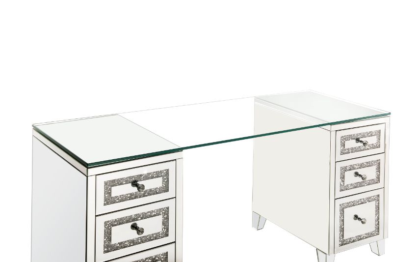 Noralie Mirrored & Faux Diamonds Writing Desk