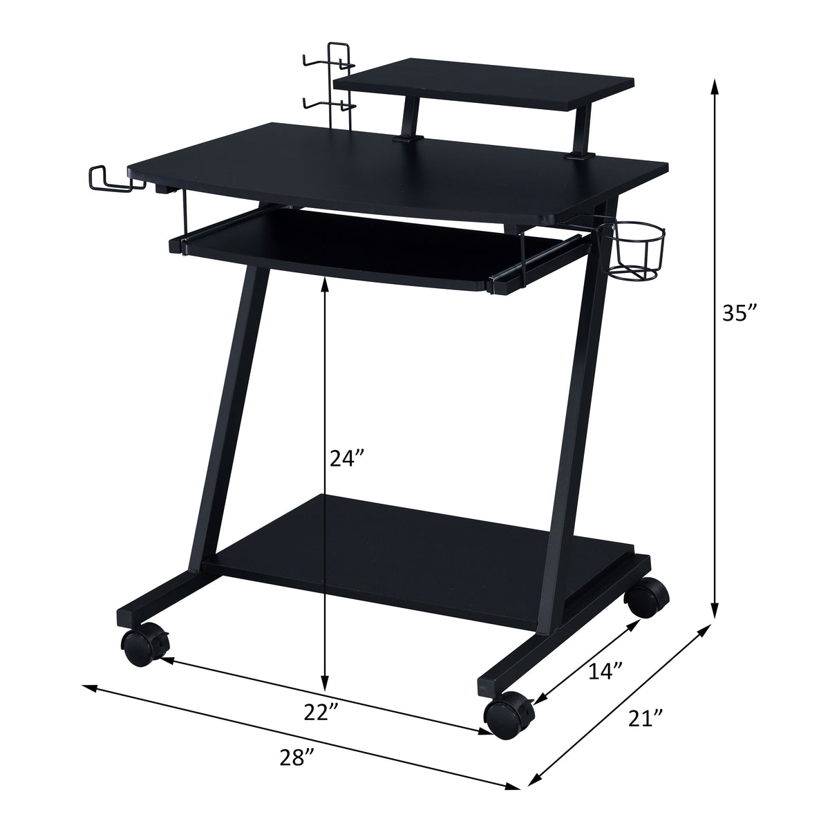 Ordrees Black Finish Gaming Table