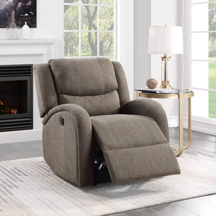 Foxcroft Brown Chenille Power Reclining Chair