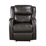 Foxcroft Brown Faux Leather Power Reclining Chair